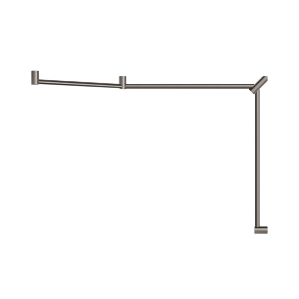 MECCA CARE 32MM DDA TOILET GRAB RAIL SET 45 DEGREE CONTINUOUS 750X965X1025MM BRUSHED NICKEL