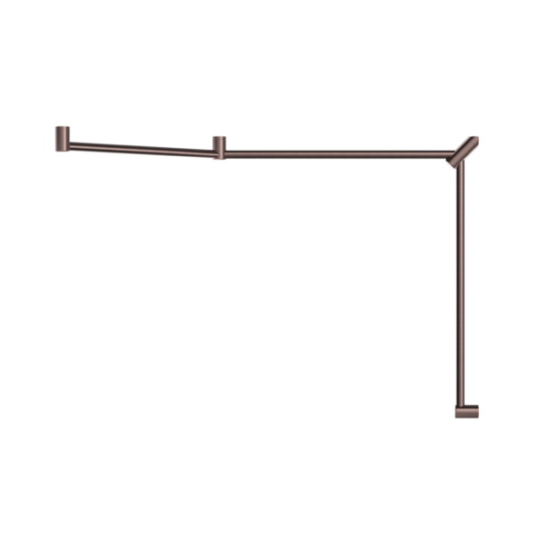 MECCA CARE 32MM DDA TOILET GRAB RAIL SET 45 DEGREE CONTINUOUS 750X965X1025MM BRUSHED BRONZE