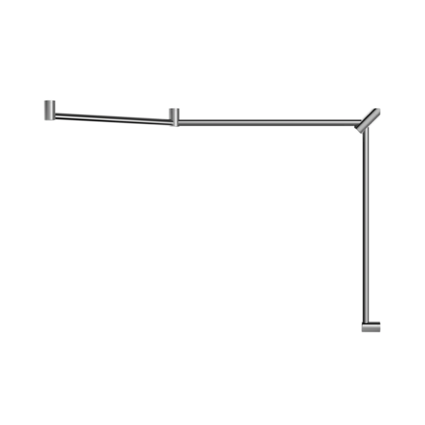 MECCA CARE 32MM DDA TOILET GRAB RAIL SET 45 DEGREE CONTINUOUS 750X965X1025MM CHROME