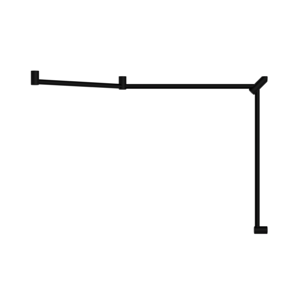 MECCA CARE 32MM DDA TOILET GRAB RAIL SET 45 DEGREE CONTINUOUS 750X965X1025MM MATTE BLACK