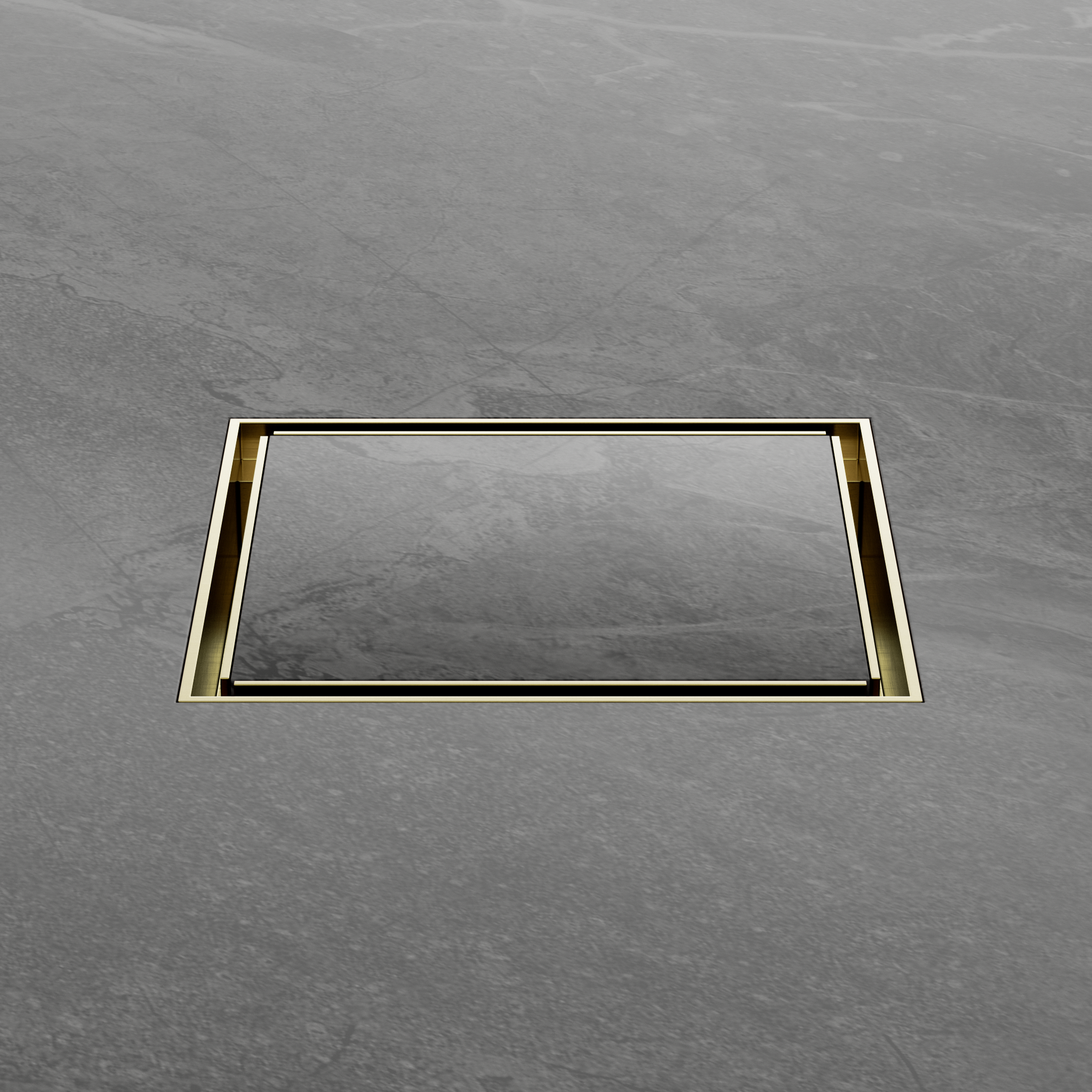130MM SQUARE TILE INSERT FLOOR WASTE 80MM OUTLET BRUSHED GOLD
