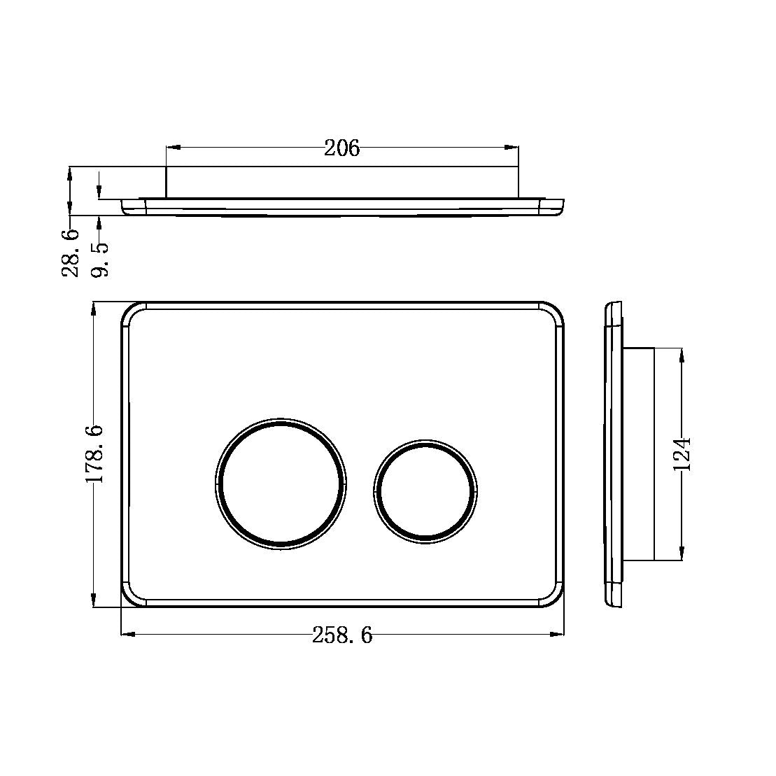 IN WALL TOILET PUSH PLATE BRUSHED BRONZE