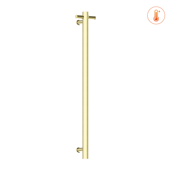 HEATED VERTICAL TOWEL RAIL BRUSHED GOLD